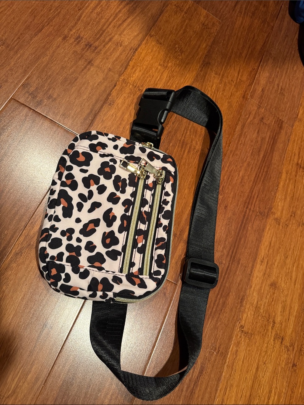 Leopard Print Crossbody Bag in Light Pink and Black